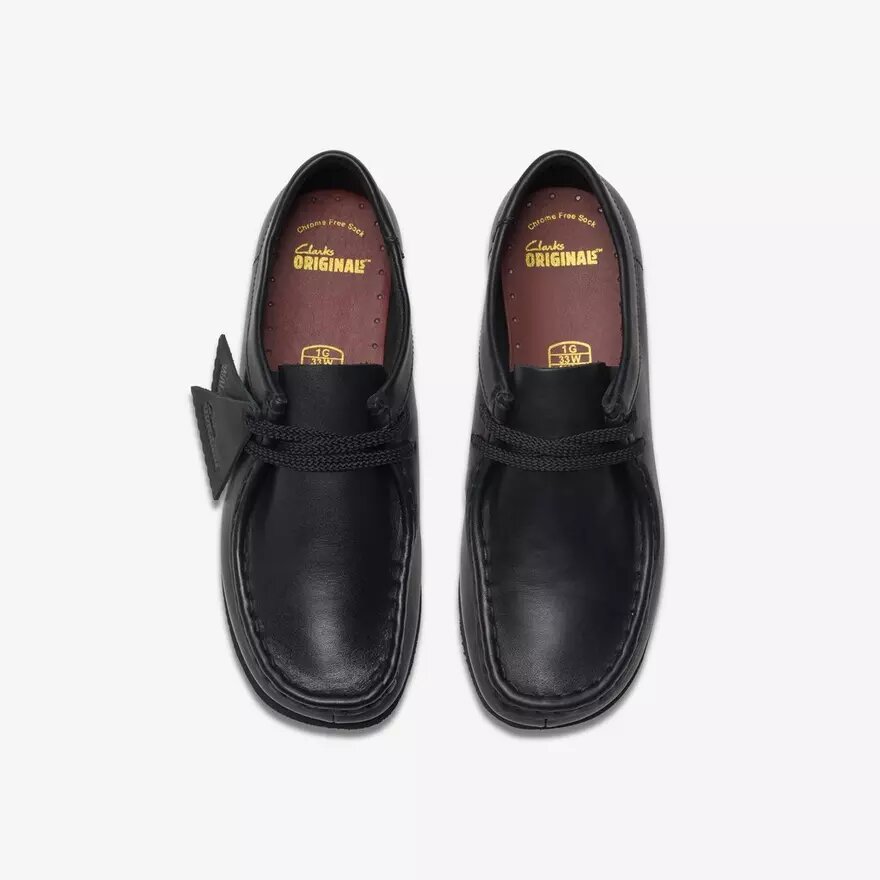 Wallabee™-skor för äldre barn i svart läder Wallabee™-skor för äldre barn i svart läder