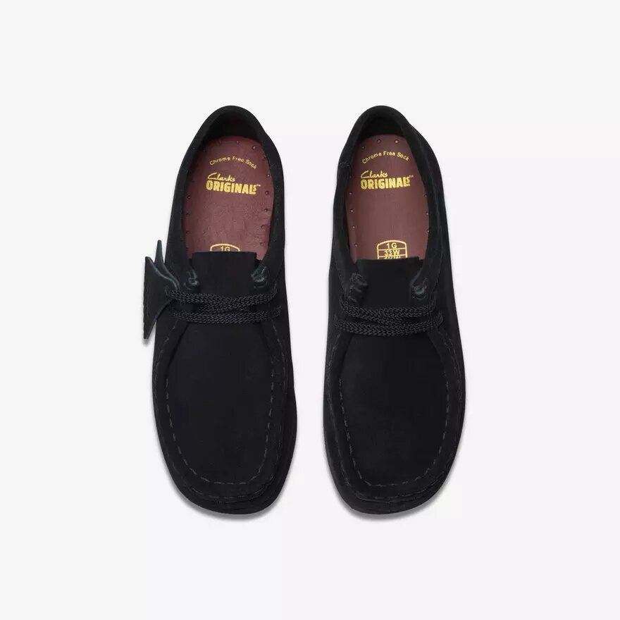 Wallabee-skor för äldre barn i svart mocka Wallabee-skor för äldre barn i svart mocka