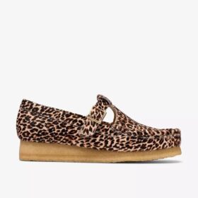 Wallabee T-bar-skor med leopardmönster för dam