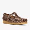 Wallabee T-bar-skor med leopardmönster för dam Wallabee T-bar-skor med leopardmönster för dam