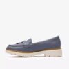Westlynn Bella-Loafers i denimblått läder för damer Westlynn Bella-Loafers i denimblått läder för damer
