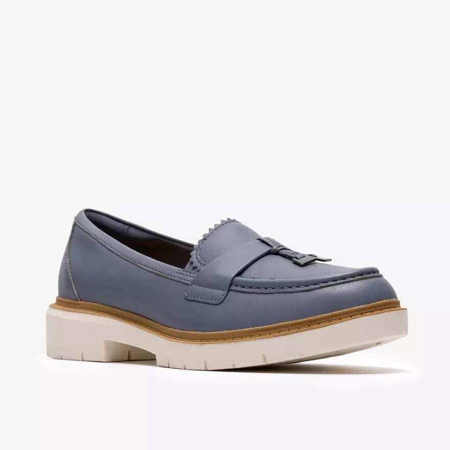 Westlynn Bella-Loafers i denimblått läder för damer Westlynn Bella-Loafers i denimblått läder för damer