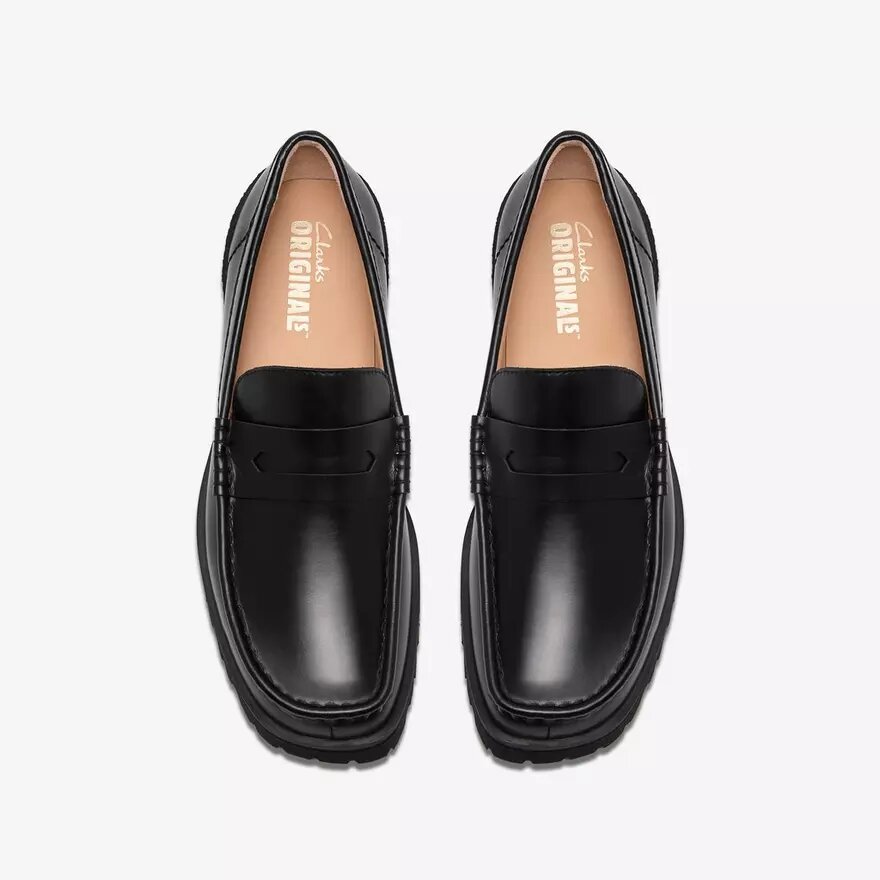 Yukoner Penny – svarta läders Loafers för herr Yukoner Penny – svarta läders Loafers för herr