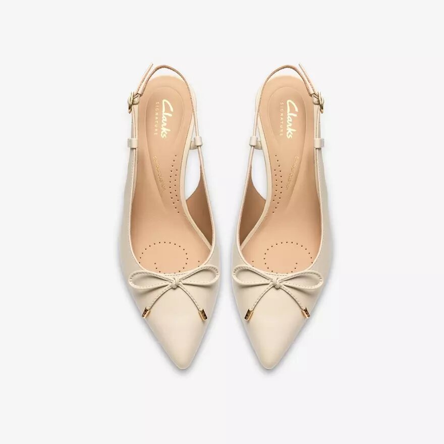 Zarey Bow – pumps i krämfärgat läder för damer Zarey Bow – pumps i krämfärgat läder för damer